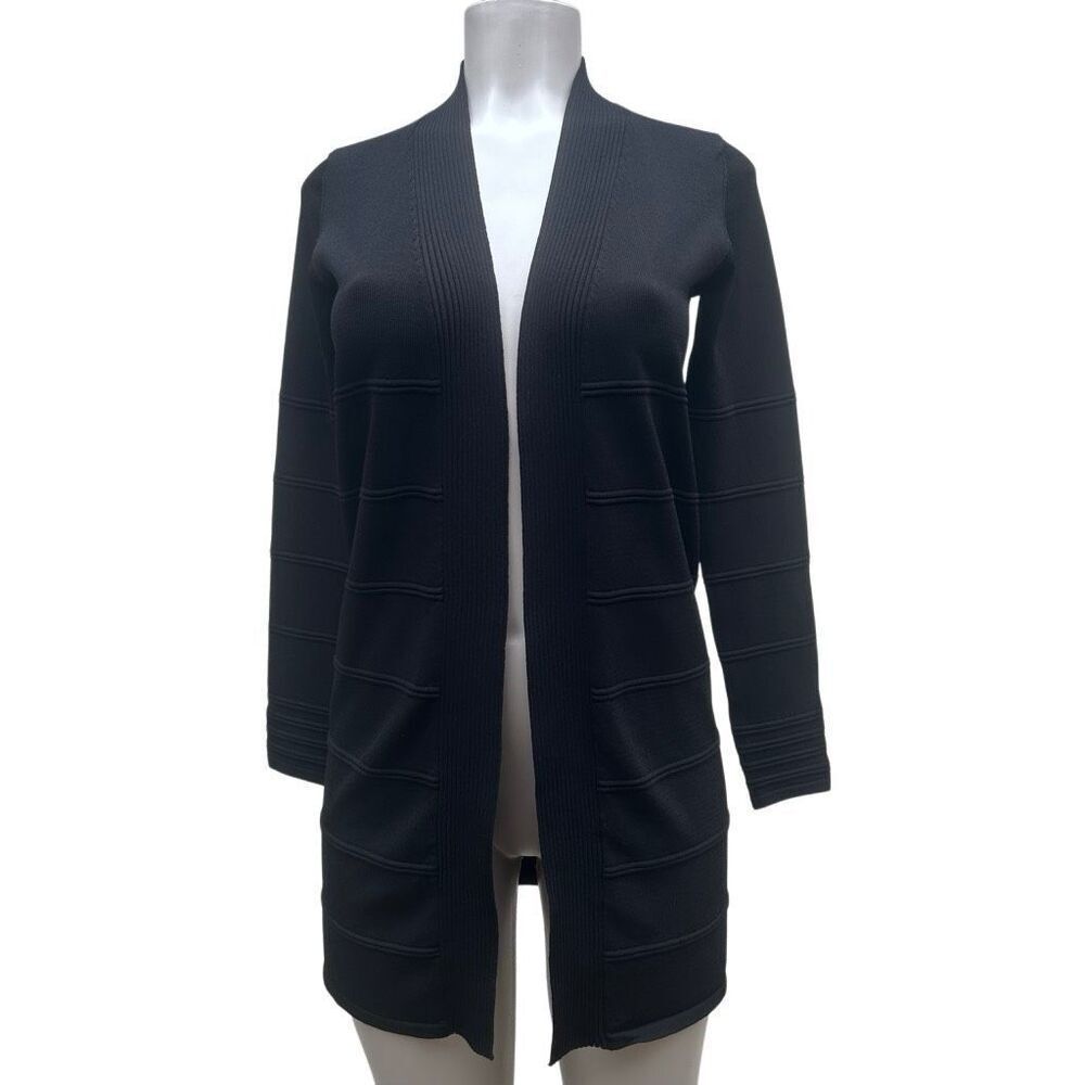 NWT M.S.S.P. Alexandra Tunic Cardigan Women's XS Black Open Front Long Sleeve